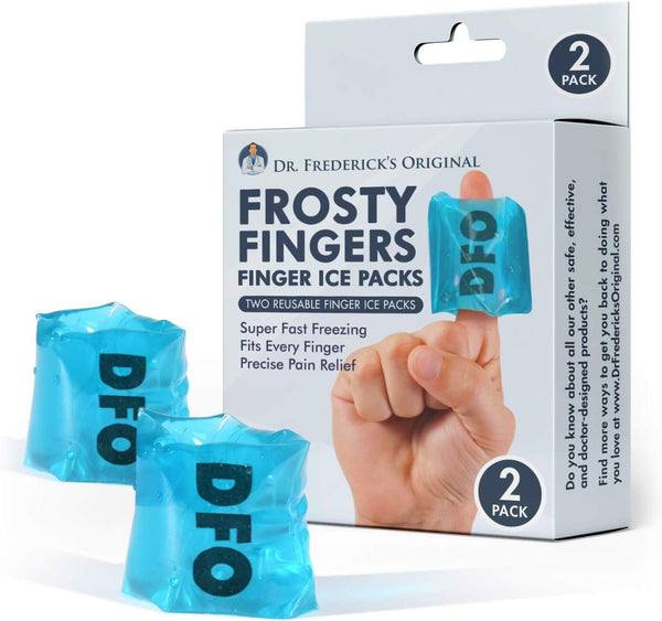 Dr. Frederick's Original Frosty Fingers - 2pc - Finger Gel Ice Packs - Finger Ice Pack Wrap - Thumb Ice Pack - Reusable Ice Pack Sleeves - for Injury, Sprain, Arthritis, & Chronic Pain