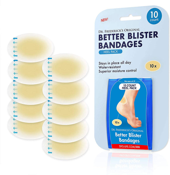 Dr. Frederick's Original Better Blister Bandages - 10 ct Heel Pack - for Rapid Blister Prevention & Recovery