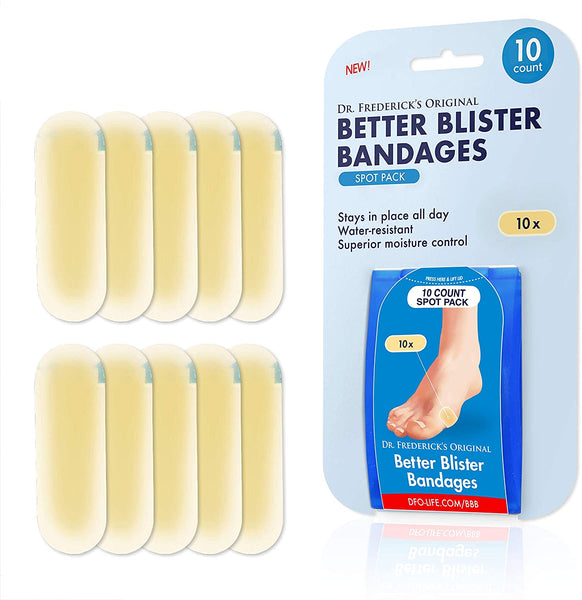 Dr. Frederick's Original Better Blister Bandages - 10 ct Spot Pack - for Rapid Blister Prevention & Recovery